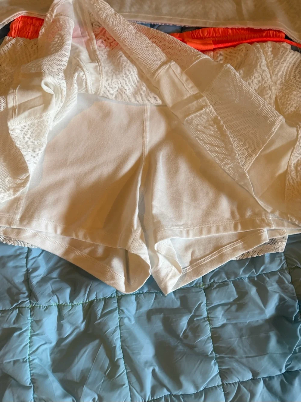 NWT matching Free People white/orange Crop Top & Skort Set size large